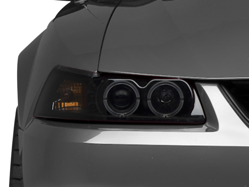 Raxiom for 1999-2004 Ford Mustang Dual LED Halo Projector Headlights- Black Housing (Smoked Lens) - Image 7