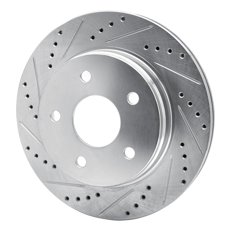 R1 Concepts for 02-24 Dodge Ram 1500 Front Left Drilled & Slotted Silver Brake Rotor - Image 2