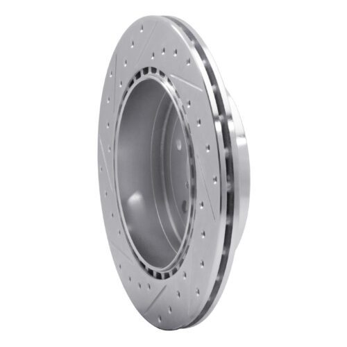 R1 Concepts for 08-20 Subaru WRX STI Rear Right Drilled & Slotted Silver Brake Rotor - Image 4