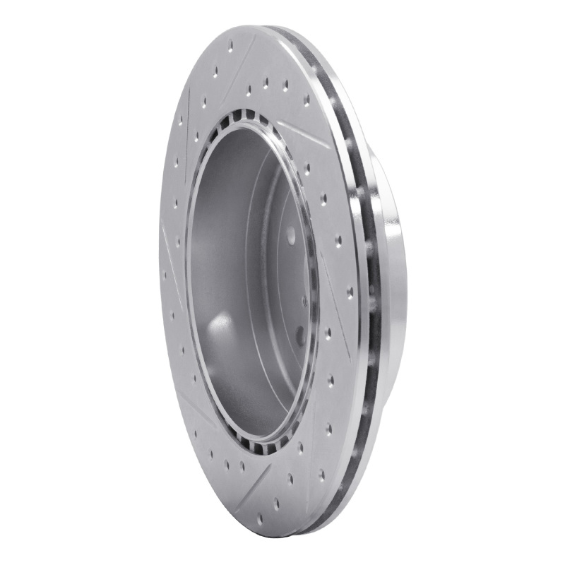 R1 Concepts for 08-20 Subaru WRX STI Rear Right Drilled & Slotted Silver Brake Rotor - Image 4