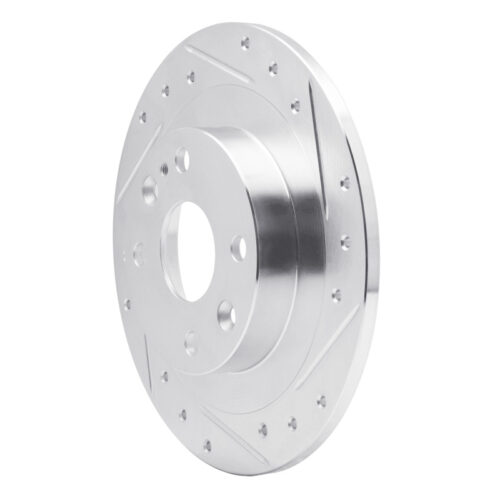 Alternative view of R1 Concepts for 90-03 Ford Escort Rear Right Drilled & Slotted Silver Brake Rotor
