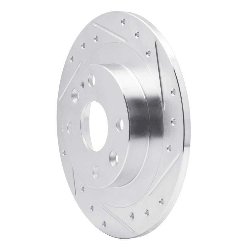 R1 Concepts for 90-03 Ford Escort Rear Right Drilled & Slotted Silver Brake Rotor - Image 2