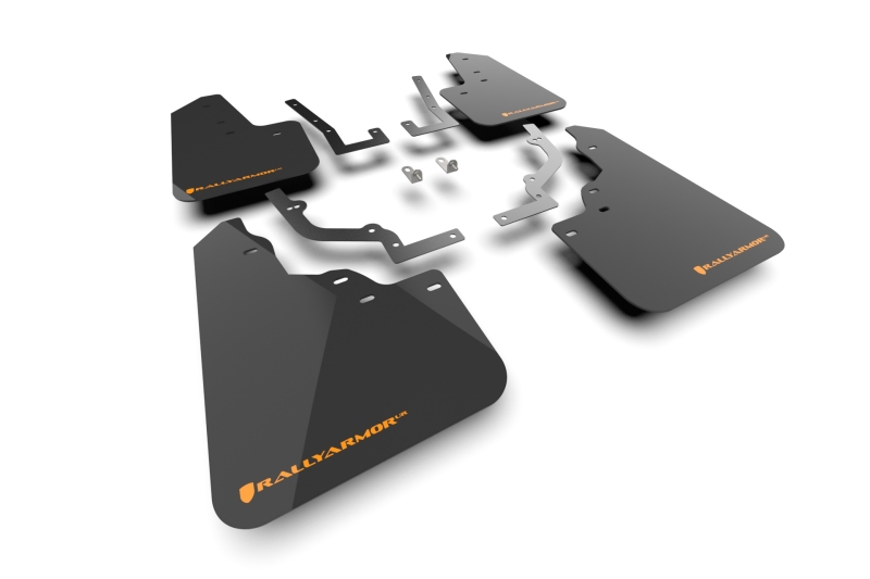 Rally Armor 2026 Honda Passport Black UR Mudflap - Orange Logo