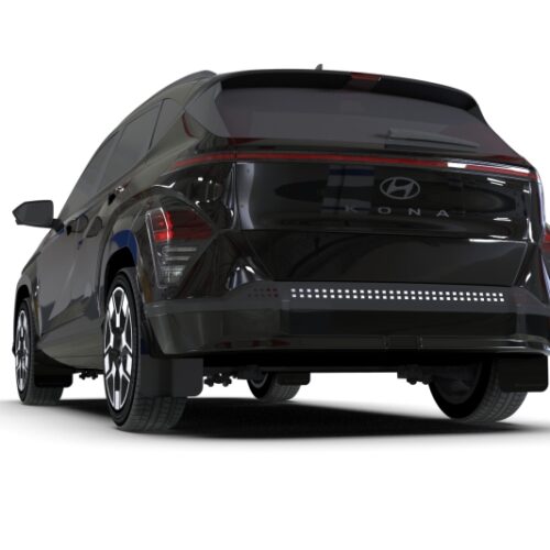Rally Armor 24-26 Hyundai Kona/Kona EV Black UR Mud Flap w/Metallic Black Logo - Image 2