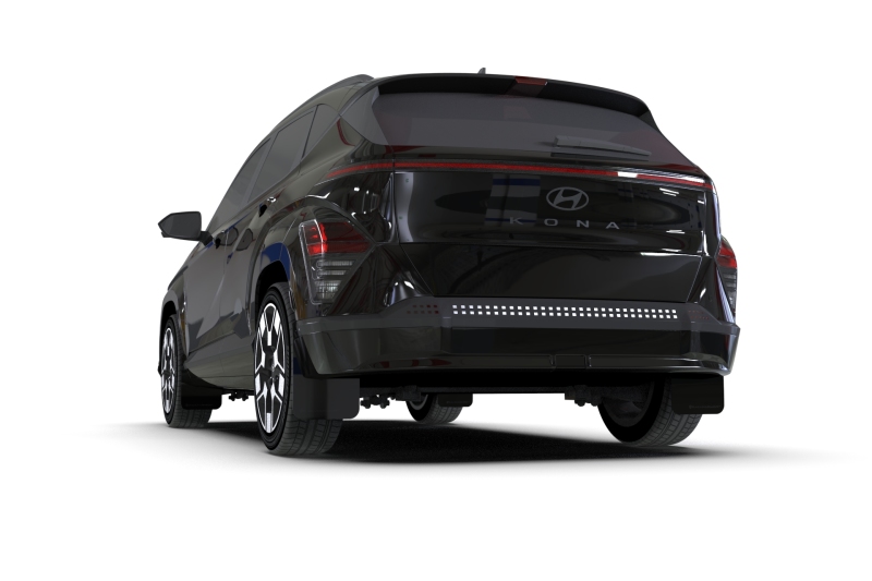 Rally Armor 24-26 Hyundai Kona/Kona EV Black UR Mud Flap w/Metallic Black Logo - Image 2
