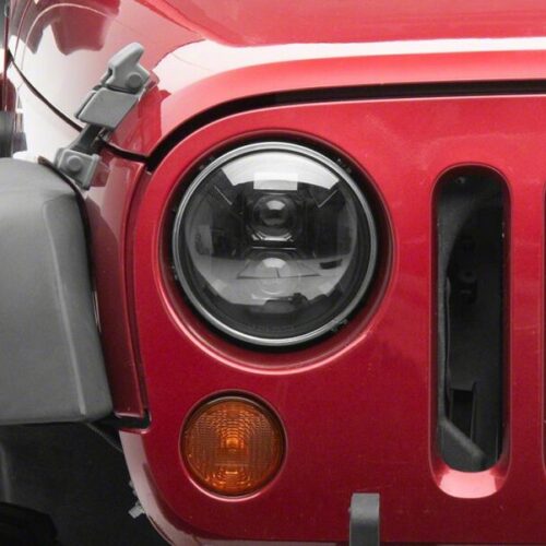 Raxiom for 2007-2018 Jeep Wrangler JK Axial Series DB2 LED Headlights- Black Housing- Clear Lens - Image 7