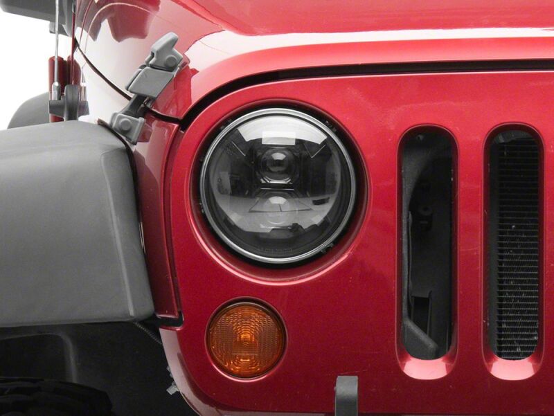 Raxiom for 2007-2018 Jeep Wrangler JK Axial Series DB2 LED Headlights- Black Housing- Clear Lens - Image 7