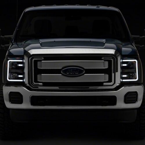 Raxiom for 2011-2016 Ford F-250 Super Duty LED Projector Headlights - Black Housing (Clear Lens) - Image 7
