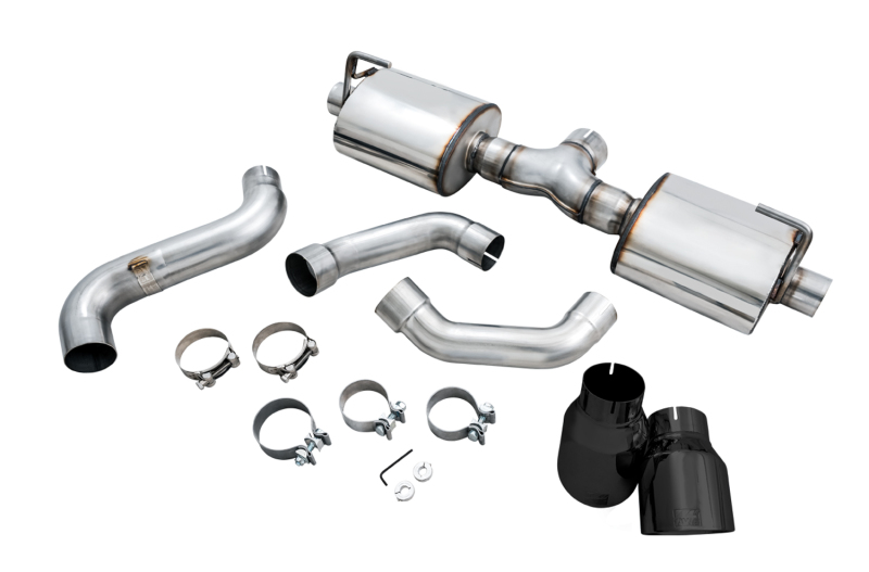 AWE Tuning Axle-Back Dual Exhaust - Diamond Black Tips for 2018+ Jeep Wrangler JL/JLU Tread Edition - Image 9