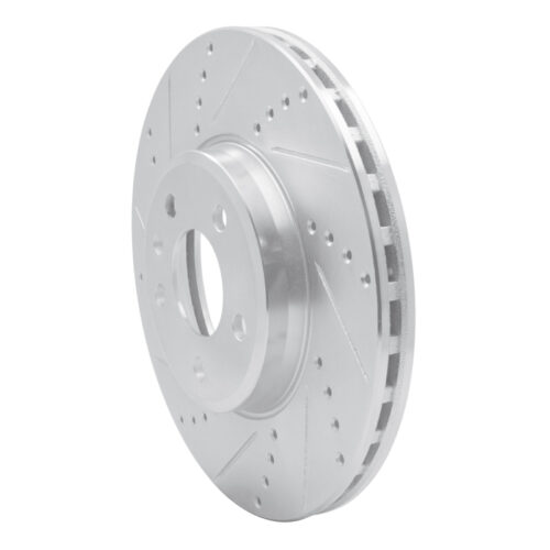 Alternative view of R1 Concepts for 08-25 Audi A4 Quattro Front Left Drilled & Slotted Silver Brake Rotor