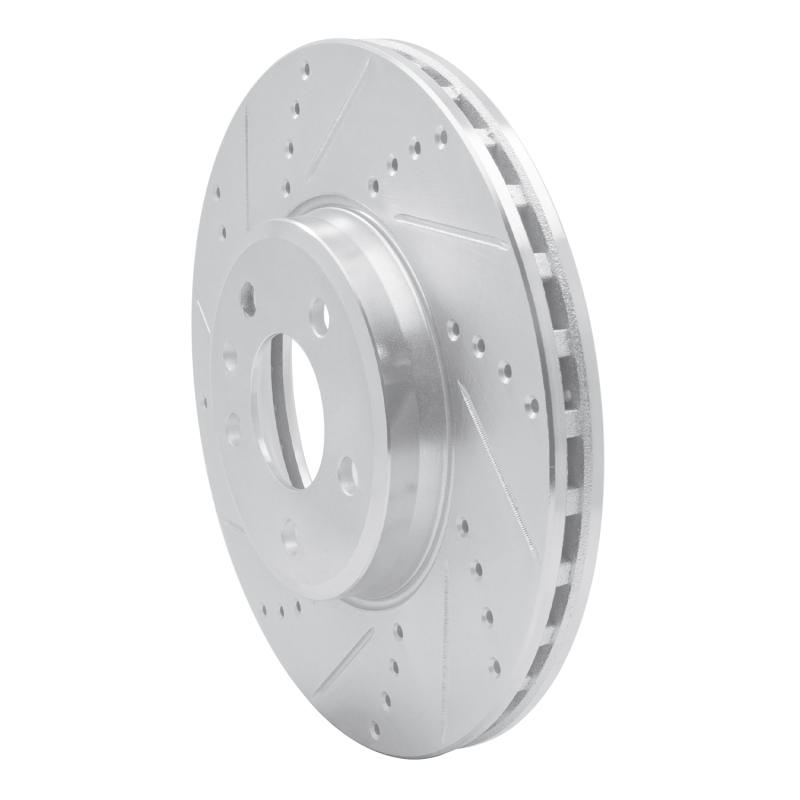 R1 Concepts for 08-25 Audi A4 Quattro Front Left Drilled & Slotted Silver Brake Rotor - Image 2