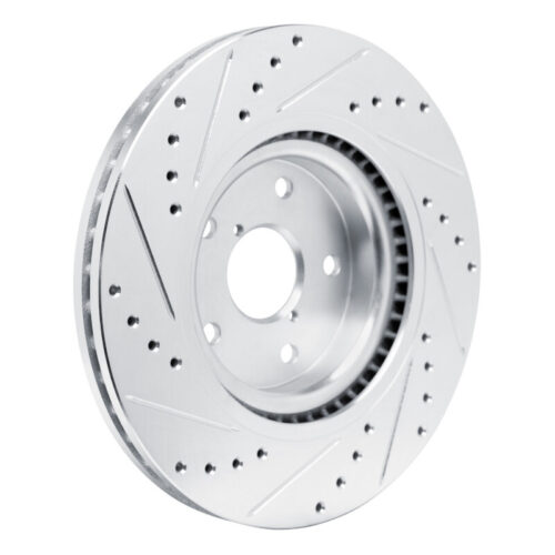 R1 Concepts for 2020-2025 Subaru Impreza Front Right Drilled & Slotted Silver Brake Rotor - Image 4