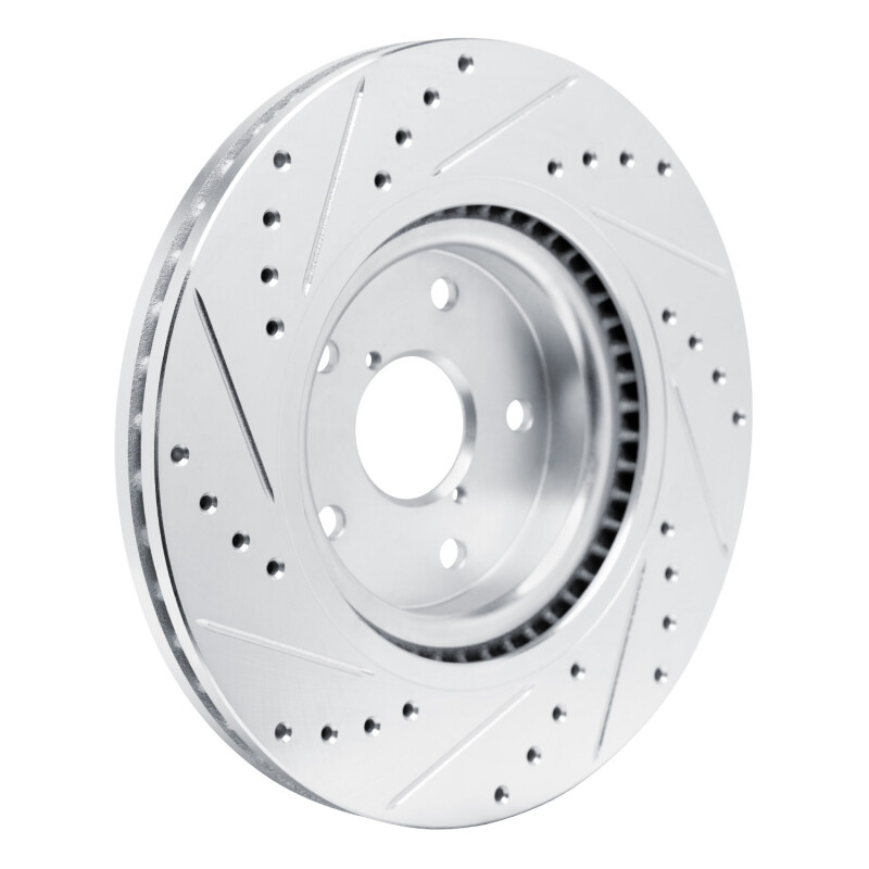 R1 Concepts for 2020-2025 Subaru Impreza Front Right Drilled & Slotted Silver Brake Rotor - Image 4