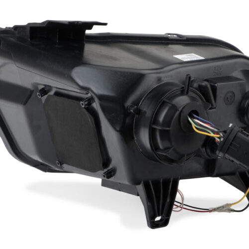 Raxiom for 2013-2014 Ford Mustang w/ Factory HIDLED Halo Projector Headlights- Black Housing (Smoked Lens) - Image 10