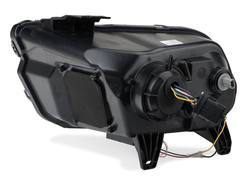 Raxiom for 2013-2014 Ford Mustang w/ Factory HIDLED Halo Projector Headlights- Black Housing (Smoked Lens) - Image 10
