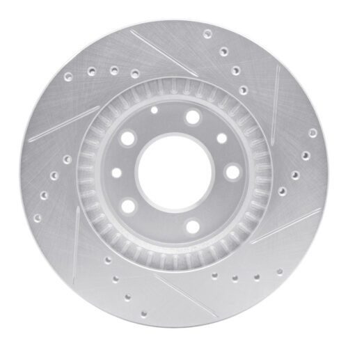 R1 Concepts for 06-15 Mazda MX-5 Miata Front Left Drilled & Slotted Silver Brake Rotor - Image 5
