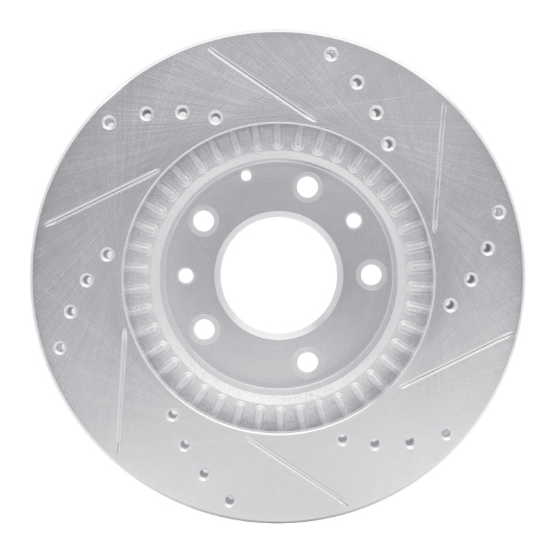 R1 Concepts for 06-15 Mazda MX-5 Miata Front Left Drilled & Slotted Silver Brake Rotor - Image 5