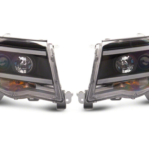 Raxiom for 2005-2011 Toyota Tacoma Axial Series LED DRL Projector Headlights- Black Housing (Clear Lens)