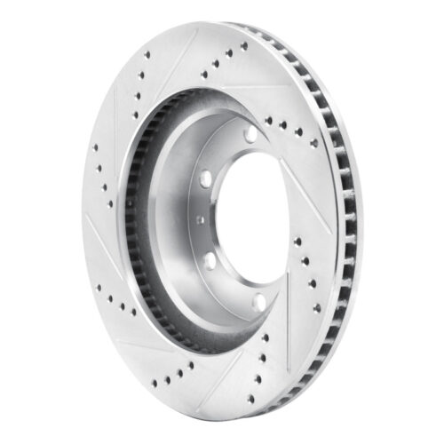 R1 Concepts for 03-23 Toyota FJ Cruiser Front Right Drilled & Slotted Silver Brake Rotor - Image 4