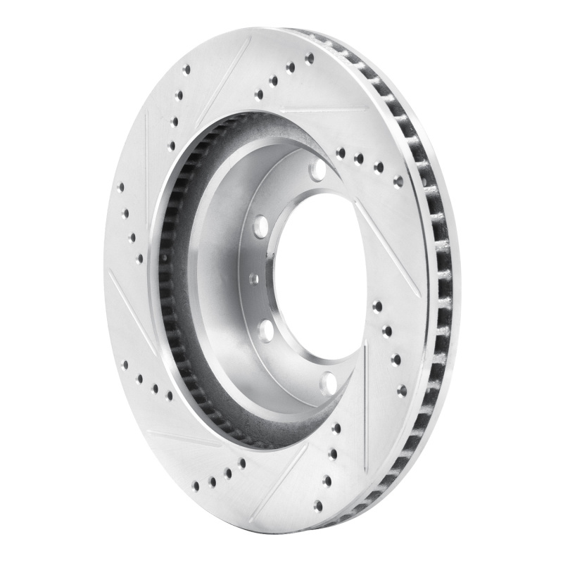 R1 Concepts for 03-23 Toyota FJ Cruiser Front Right Drilled & Slotted Silver Brake Rotor - Image 4