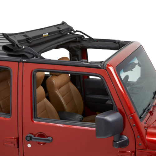 Bestop 07-18 Jeep Wrangler JK Sunrider For Hardtop (Premium Black Twill 2-Door Or 4-Door) - Image 3