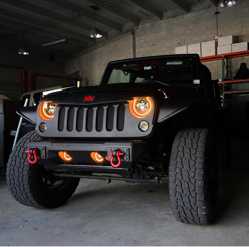 Oracle 07-17 Jeep Wrangler LED Fog Halo Kit - Amber - Image 4