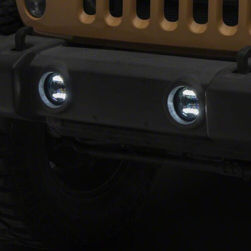 Raxiom for 2007-2018 Jeep Wrangler JK Axial Series LED Angel Eye Fog Lights- Amber and White - Image 10