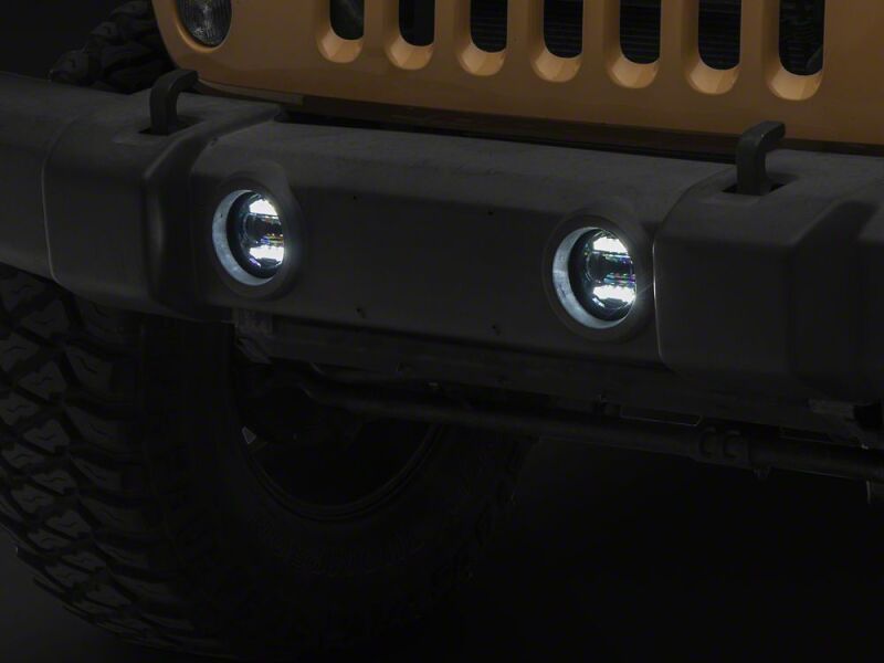 Raxiom for 2007-2018 Jeep Wrangler JK Axial Series LED Angel Eye Fog Lights- Amber and White - Image 10