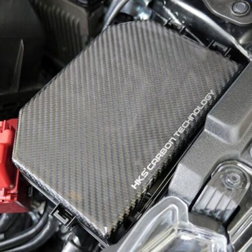 Alternative view of HKS 2023 Toyota GR Corolla Dry Carbon Fuse Box Cover