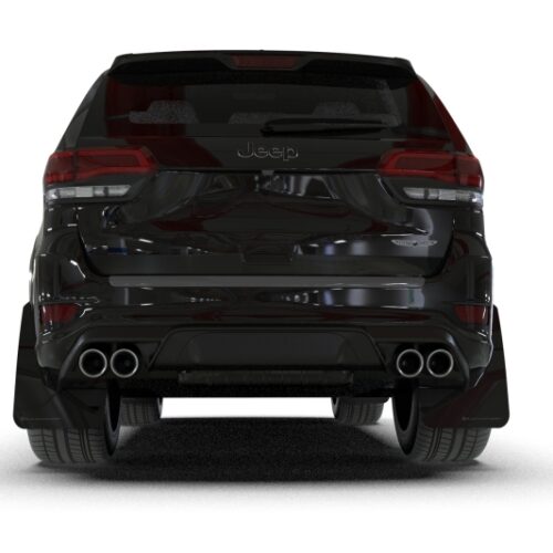 Rally Armor 18-22 Jeep Grand Cherokee SRT Trackhawk Black UR Mud Flap - White Logo - Image 4