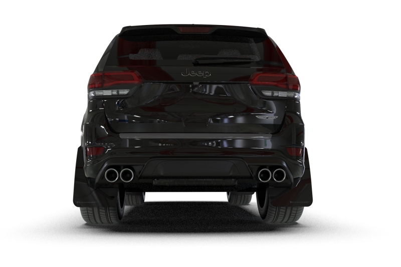 Rally Armor 18-22 Jeep Grand Cherokee SRT Trackhawk Black UR Mud Flap - White Logo - Image 4