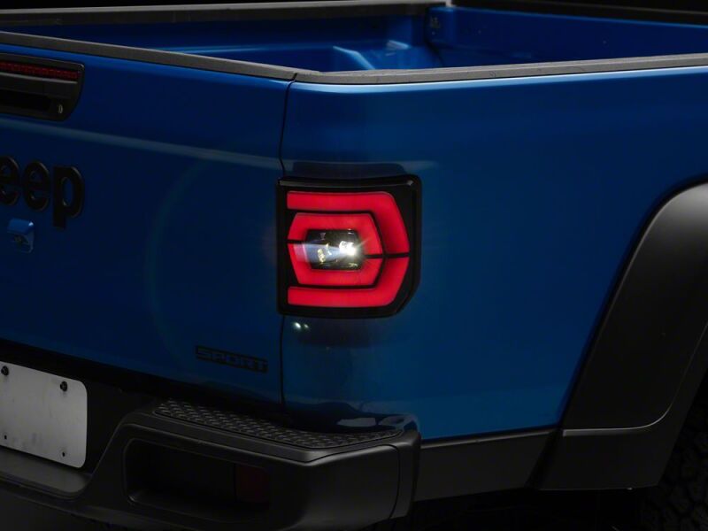 Raxiom for 2020-2026 Jeep Gladiator JT Low Profile LED Tail Lights- Black Housing- Smoked Lens - Image 2