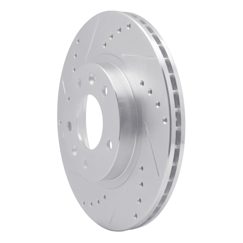 R1 Concepts for 06-15 Mazda MX-5 Miata Front Left Drilled & Slotted Silver Brake Rotor - Image 2