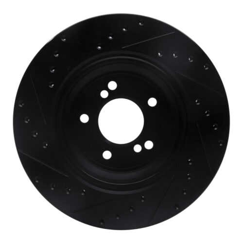R1 Concepts for 00-06 BMW M3 Rear Right Drilled & Slotted Black Brake Rotor - Image 5