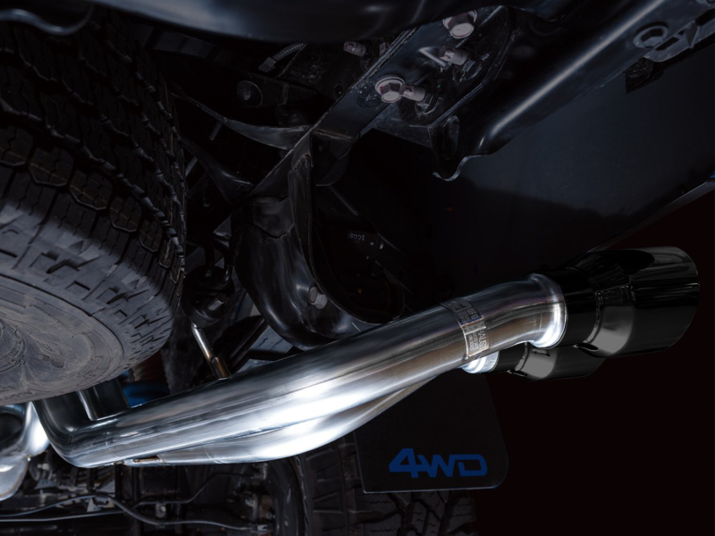 AWE Tuning Cat-Back Exhaust w/ BashGuard - Dual Diamond Black Tips for 16-22 Toyota Tacoma 0FG - Image 10