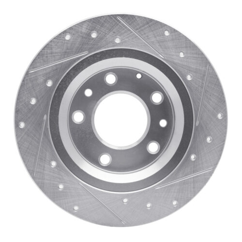 R1 Concepts for 98-15 Ford Fusion Rear Left Drilled & Slotted Silver Brake Rotor - Image 5