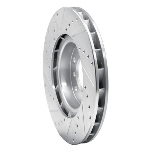 R1 Concepts for 95-99 BMW M3 E36 Left Front Drilled & Slotted Silver Brake Rotor - Image 4