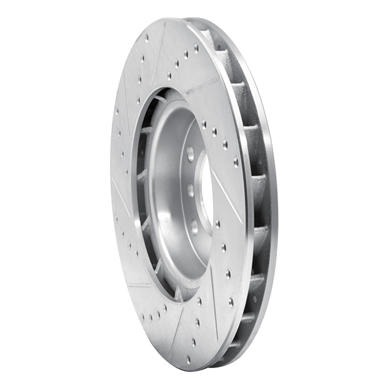 R1 Concepts for 95-99 BMW M3 E36 Left Front Drilled & Slotted Silver Brake Rotor - Image 4