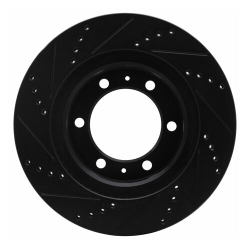 R1 Concepts for 05-23 Toyota Tacoma Front Right Drilled & Slotted Black Brake Rotor - Image 5
