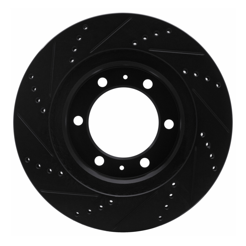 R1 Concepts for 05-23 Toyota Tacoma Front Right Drilled & Slotted Black Brake Rotor - Image 5