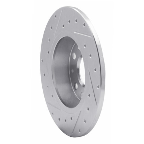 R1 Concepts for 05-25 Audi A3 Rear Right Drilled & Slotted Silver Brake Rotor - Image 4
