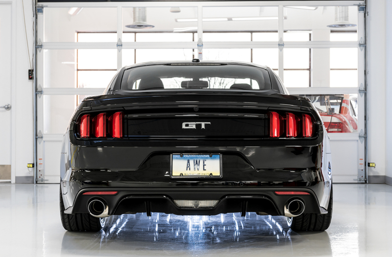 AWE Tuning Cat-Back Exhaust - Touring Edition (Chrome Silver Tips) for S550 Mustang GT - Image 2