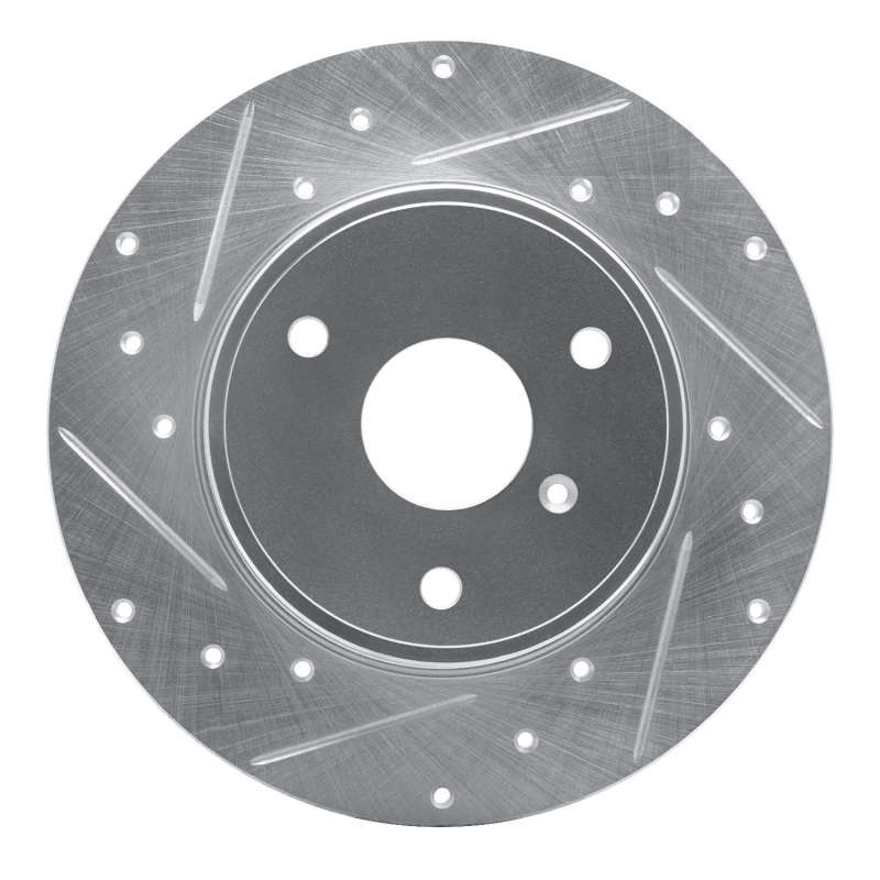 R1 Concepts for 05-16 Smart Fortwo Front Left Drilled & Slotted Silver Brake Rotor