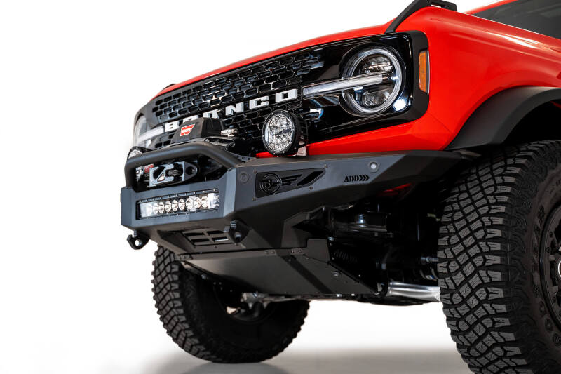 Addictive Desert Designs for 2021+ Ford Bronco Rock Fighter Front Bumper - Hammer Black - Image 9