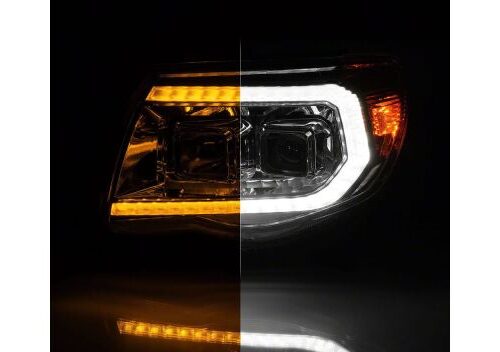 Raxiom for 2005-2011 Toyota Tacoma Axial Series Switchback Proj Headlights- Chrome- Clear Lens - Image 3