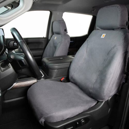 Covercraft 2024+ Ford Ranger SuperCrew Carhartt SeatSaver Custom Front Row Seat Covers - Gravel - Image 2