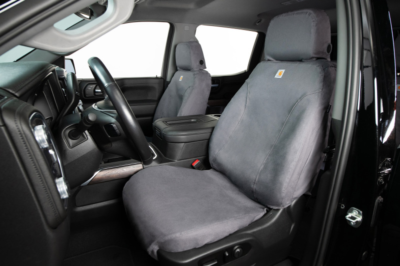 Covercraft 2024+ Ford Ranger SuperCrew Carhartt SeatSaver Custom Front Row Seat Covers - Gravel - Image 2