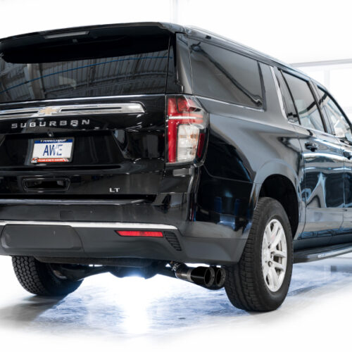 AWE Tuning 2021+ GMC Suburban/Yukon XL 5.3L 0FG Side Exit Catback Exhaust - Diamond Black Tips - Image 5