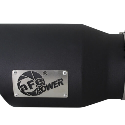 aFe Power MACHForce XP 5in 304 Stainless Steel Exhaust Tip 5 In x 7 Out x 12L in Bolt On Right - Black - Image 4