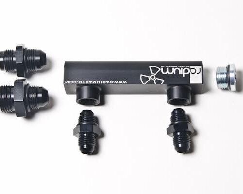 Radium Engineering Universal 4-Port Manifold - Black W/ Logo - Image 2